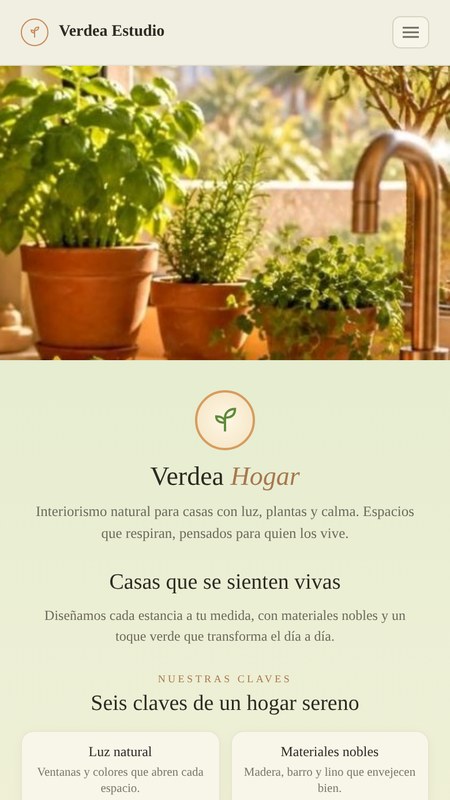 Diseño de muestra de una web de estilo natural